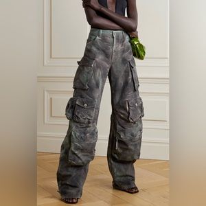 The Attico Cargo Fern Camouflage oversized Cargo Jeans size 28